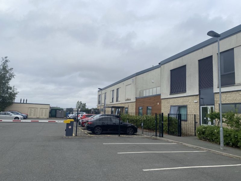 Car park elevation, first-floor render in scope