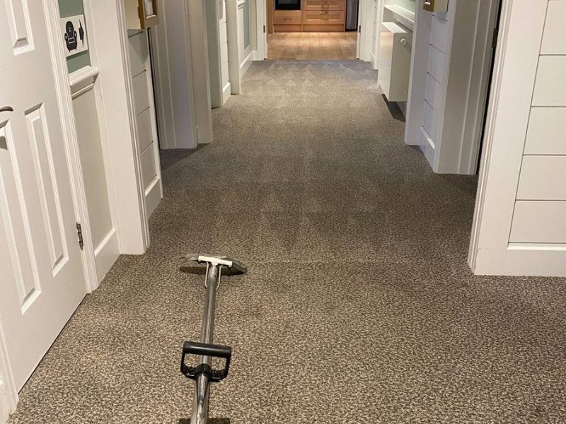 Communal corridor near the kitchenette, carpets cleaned end to end
