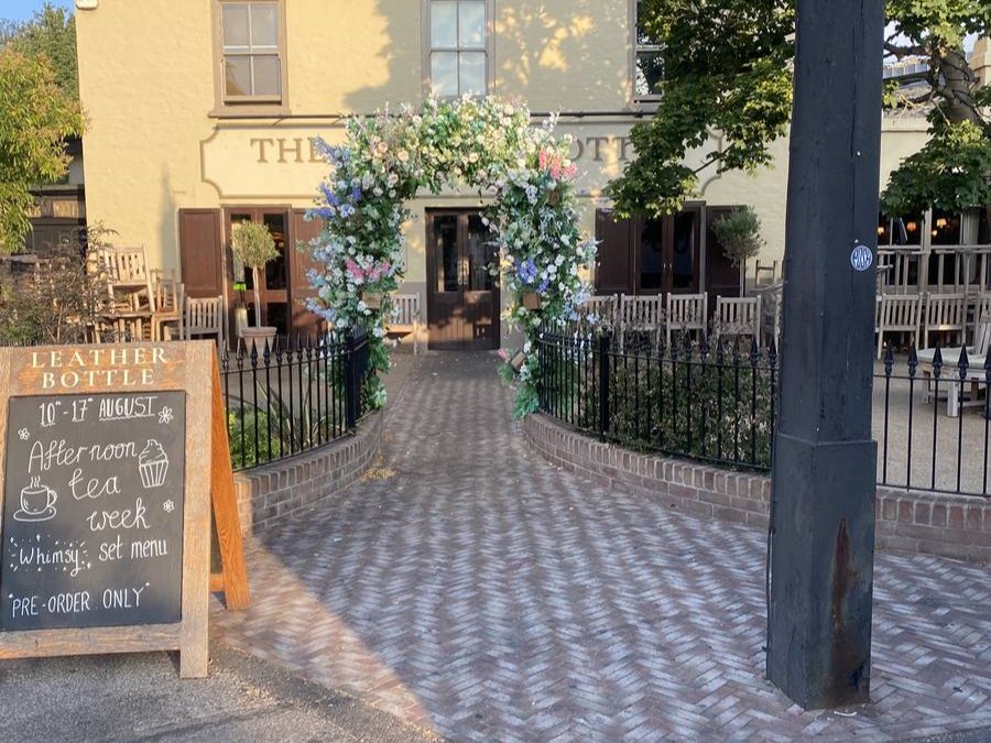 Front of Pub, Entrance Path, before