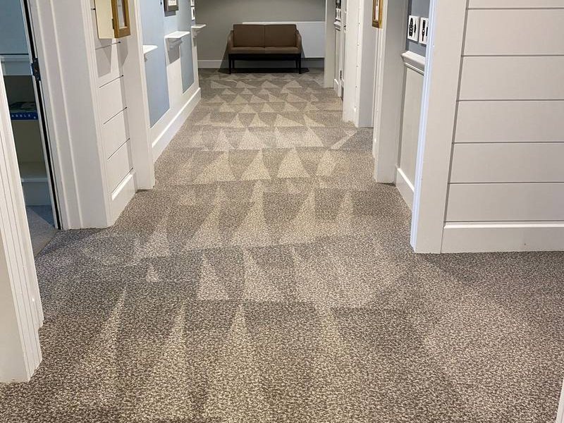 Hilltops communal landing, carpet cleaned throughout