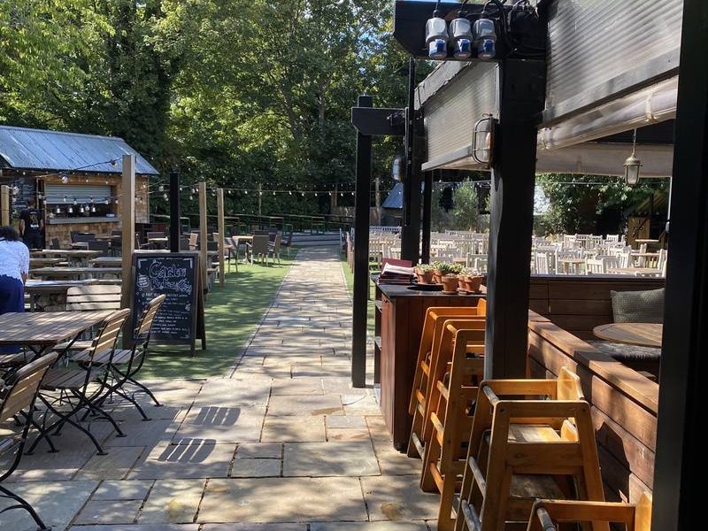 Outside bar area, pathway cleaned and cleared